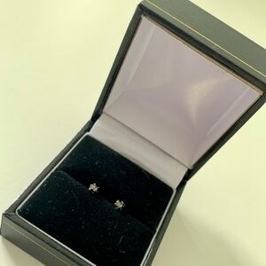 18KT Gold and Genuine Black diamond earrings yellow gold